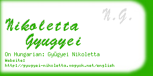 nikoletta gyugyei business card