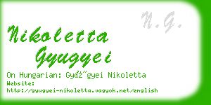 nikoletta gyugyei business card